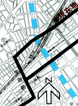 三宮周辺の西国街道の地図