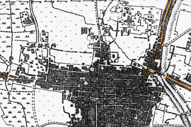 西宮町中心部の地図